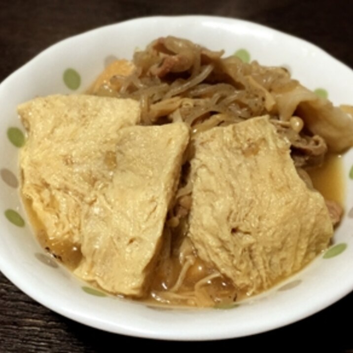 滲みた豆腐が美味しい「冷凍豆腐の肉豆腐」